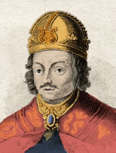 Kastilya Kralı Alfonso X bilge (Alfonso X el Sabio) (1221-1284) 19. yüzyılın gravürü. Milano dili by Anonymous Anonymous