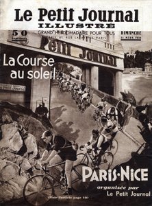Küçük gazetenin düzenlediği Paris Nice bisiklet yarışı. 31/03/1935 tarihli ““ Küçük Şanlı Günce” nin kapağı. Özel koleksiyon by Anonymous Anonymous