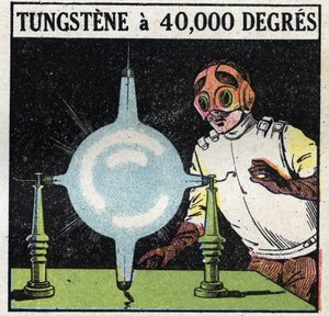 Atom ve bilim: Bu metalden yapılmış ince bir teli 40.000 dereceye kadar uçurarak tungsteni çözmeye çalışın. 1925