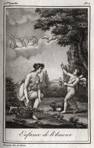 Aşkın çocukluğu. Charles Albert Demoustier (1760-1801) tarafından "Lettres a Emilie sur la mitolojisinde" 1819