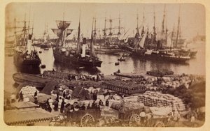 1885-1890 civarında Marsilya şehri ve çevresi: Bassin de la Joliette, kedilere biniş, Özel koleksiyon by Anonymous Anonymous