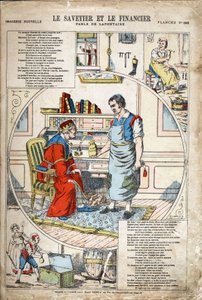 Tasarruf ve finansör. Jean de LA FONTAINE (Lafontaine) (1621-1695) tarafından Les Fables için anonim illüstrasyon. 1880 dolaylarında Pont-a-Mousson