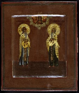 Kazanlı Aziz Gurias ve Tverli Varsonofius, 17. yüzyıl by Anonymous Russian icon painter