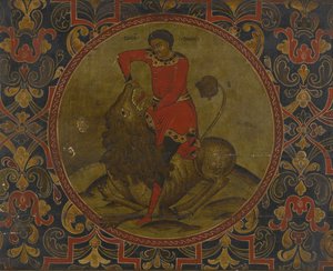 Samson Aslanla Savaşıyor, 18. Yüzyıl Başları by Anonymous Russian icon painter