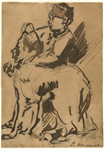 Köpeğini Tutan Bir Çocuk by Anonymous artist after Edouard Manet