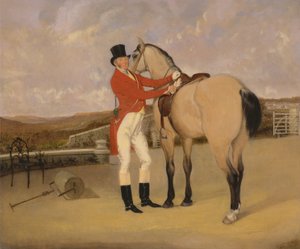 Bedale Hunt'tan James Taylor Wray, Dun Hunter ile birlikte by Anson Ambrose Martin