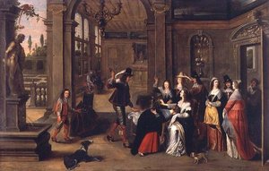 A Game of Forfeits (panelde yağlı boya) by Anthonie (circle of) Palamedesz
