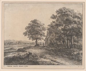 Bir Hanın Önünde Büyük Bir Ihlamur Ağacı, 17. yüzyıl. by Anthonie Waterloo
