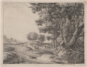 Kürekli Köylü, 17. yüzyıl. by Anthonie Waterloo