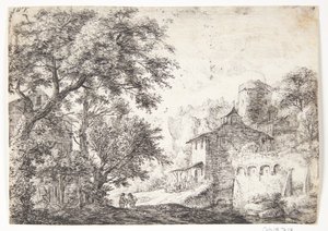 Pansiyonlu şehir duvarı by Anthonie Waterloo