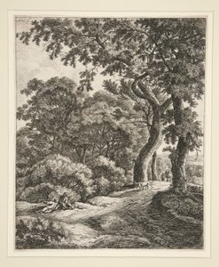 Ormanda dinlenen iki gezgin by Anthonie Waterloo