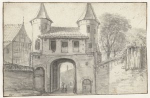 içeriden görülen Hamburg Şehir kapısı (?), by Anthonie Waterloo
