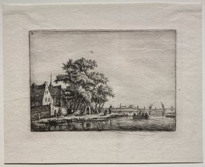 Kanal kenarındaki mezarlık. by Anthonie Waterloo