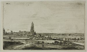 Bir Hollanda Kasabasının Görünümü (Rhenan) by Anthonie Waterloo