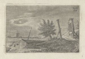 Tekne ve açık kapı ile manzara by Anthonie Willem Hendrik Nolthenius de Man