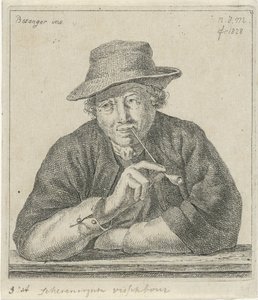 sigara içen adam Schevingsche Vischboer (nesne üzerindeki başlık) by Anthonie Willem Hendrik Nolthenius de Man