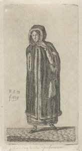 pelerinli kadın Kortrijk Miss (nesne üzerindeki başlık) 12 Çalışma figürleri (seri başlığı) by Anthonie Willem Hendrik Nolthenius de Man