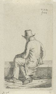 duvarda oturan adam 12 Çalışma figürleri (seri başlığı) by Anthonie Willem Hendrik Nolthenius de Man