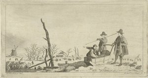 Bir kış manzarasında bir kızakta rakamlar by Anthonij van der Haer