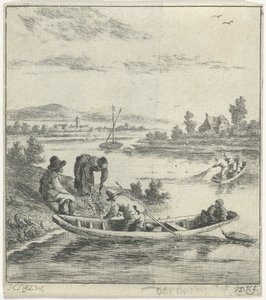 Bir nehir üzerinde balıkçılar by Anthonij van der Haer