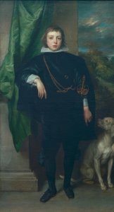 Bir köpekle Pfalz Prensi Ruprecht by Anthony van Dyck