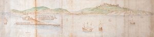 Denizden Dover, 16. yüzyılın ortalarında by Anthonis van den Wyngaerde