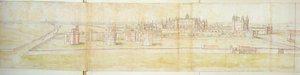 Kuzeyden Hampton Court Palace, c.1544 (kağıt üzerinde kalem, mürekkep ve wc) by Anthonis van den Wyngaerde