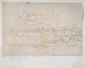 Hampton Court ve Richmond Sarayları ve Çevresindeki Kırsal Bölge Çalışmaları Sayfası by Anthonis van den Wyngaerde