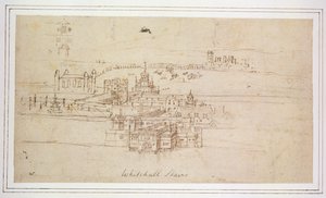Whitehall Merdivenleri, c.1544 (kağıt üzerine kalem ve mürekkep) by Anthonis van den Wyngaerde
