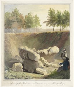 İllüstratörler bir arkeolojik kazıda Hilversum Northwards van den Trompenberg yakınlarındaki Cairn (nesnedeki başlık) by Anthonius Brouwer