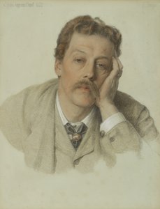 Charles Augustus Howell, 1882 (soluk mavi kağıt üzerine renkli tebeşir)