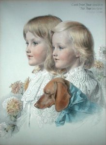 Conrad ve Menekşe Çiçeğinin Portresi by Anthony Frederick Augustus Sandys