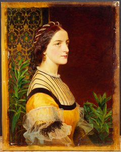 Bir bayanın portresi, baş ve omuzlar, 1860 by Anthony Frederick Augustus Sandys