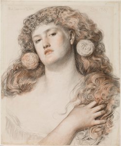 Kırmızı Gül ve Beyaz, 1867 (kağıt üzerine tebeşir) by Anthony Frederick Augustus Sandys