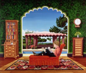 Boy Reading, 1983 (gemide akrilik) by Anthony Southcombe