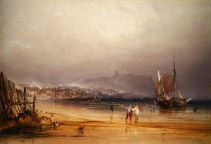 Scarborough (kağıt üzerine sulu boya) by Anthony Vandyke Copley Fielding