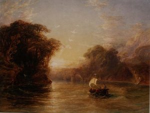 Büyülü Teknede Ubaldo ve Carlo by Anthony Vandyke Copley Fielding