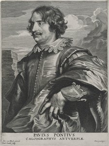 Paulus Pontius (kağıt üzerine gravür) by Anthony van (after) Dyck