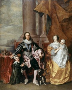 I. Charles, Kraliçe Henrietta ve En Büyük Çocuklarından İkisi (panel üzerine yağlıboya) by Anthony van (follower of) Dyck