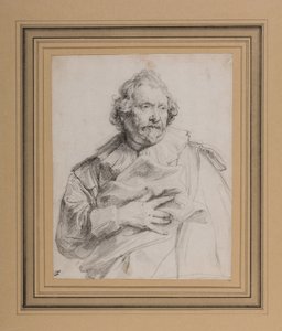 Carolus de Mallery, c.1632-35 (beyaz kağıt üzerine siyah tebeşir) by Anthony van Dyck