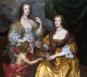 Bayanlar Elisabeth Thimbleby ve Dorothy Vikontes Andover by Anthony van Dyck