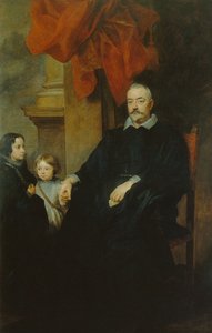 Cenevizli bir asilzade ve iki kızın portresi by Anthony van Dyck