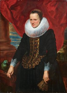 Büyük fırfırlı bir kadın portresi by Anthony van Dyck