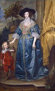 Sir Jeffrey Hudson ile Kraliçe Henrietta Maria by Anthony van Dyck