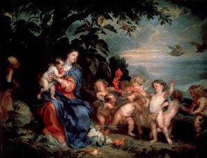 Kekliklerle Mısır Bakiresine Uçuşta Dinlenme, c1629-1630. by Anthony van Dyck