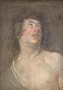 Yukarıya Bakan Genç Bir Adamın Çalışma Başkanı. Aziz Sebastian by Anthony van Dyck