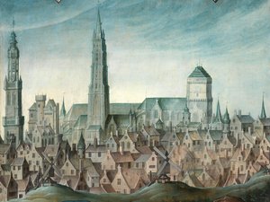 Juan Pardo II ve eşleri Anna Ingenieulandt ve Maria Anchemant'ın Portresinin Detayı by Anthuenis (1536 1613) Claeissins or Claeissens