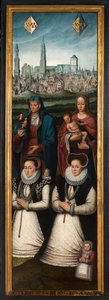 Juan Pardo II ve eşleri Anna Ingenieulandt ve Maria Anchemant'ın Portresinin Detayı by Anthuenis (1536 1613) Claeissins or Claeissens