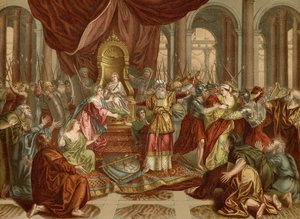 Athalia'nın Düşüşü (renkli taş) by Antoine (after) Coypel