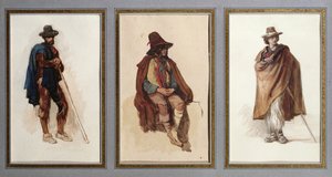 Üç çeşit Ciociari çoban by Antoine Auguste Ernest Herbert or Hebert